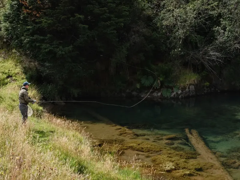 Emerald river in Chilean Patagonia